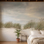papier peint panoramique nature dunes sableuses herbes sauvages ciel nuageux ton-HERO-15