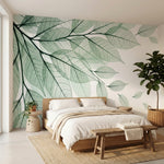 papier peint panoramique nature feuillages transparents nervures delicates tons -VARIANTE-10