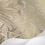 Papier peint panoramique nature - Fleurs sauvages ombellifères graminées fond beige naturel sur mesure - Matière