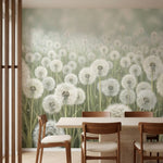 papier peint panoramique nature pissenlits graines volantes prairie champ tons b-1