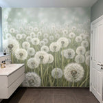 papier peint panoramique nature pissenlits graines volantes prairie champ tons b-8