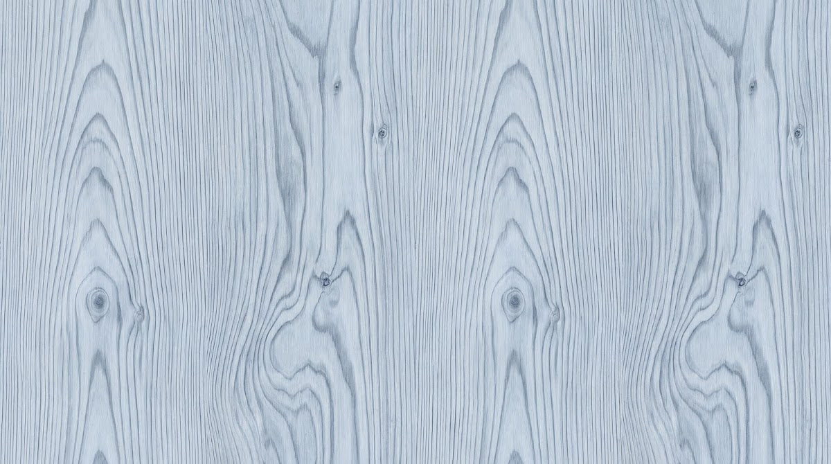 Papier peint panoramique nature - Veines bois organiques ondulantes tons bleu gris et blanc crème sur mesure - Design