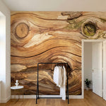 papier peint panoramique nature veines bois sculpte nuds naturels tons beige mie-1