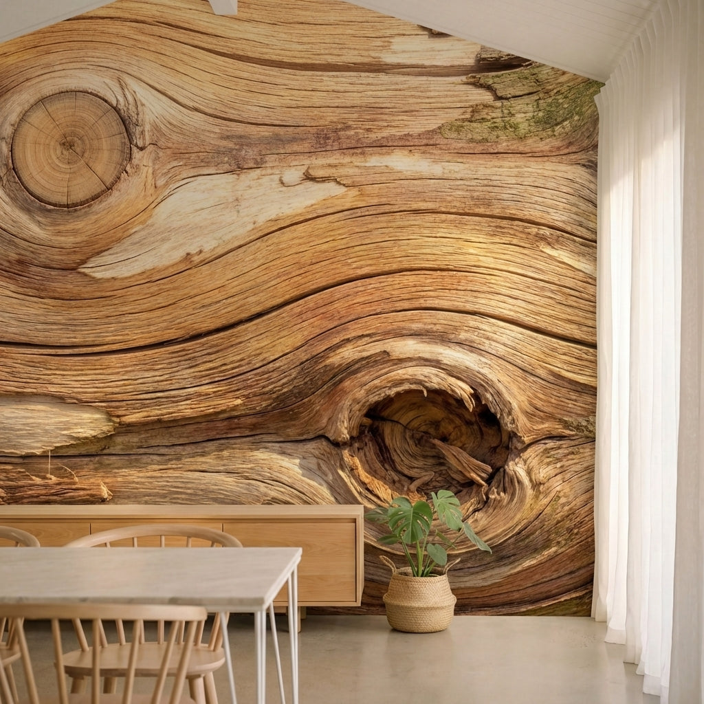 papier peint panoramique nature veines bois sculpte nuds naturels tons beige mie-2