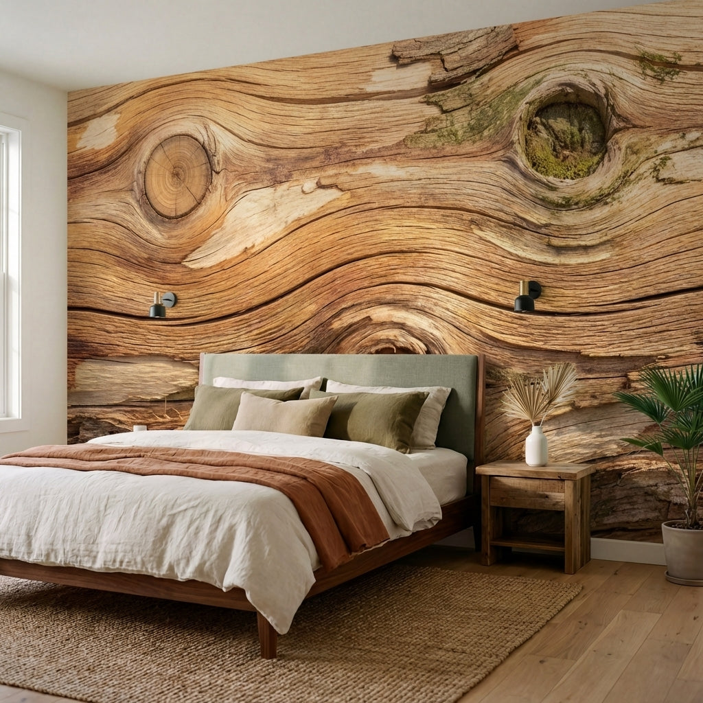 papier peint panoramique nature veines bois sculpte nuds naturels tons beige mie-7