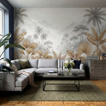 papier peint panoramique palmier dore feuilles bananiers tropicaux montagnes bru-6