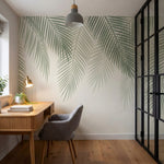 papier peint panoramique palmier feuillage tropical superpose tons vert sauge be-VARIANTE-6