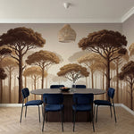 papier peint panoramique pins parasol arbres mediterraneens silhouettes elancees-7
