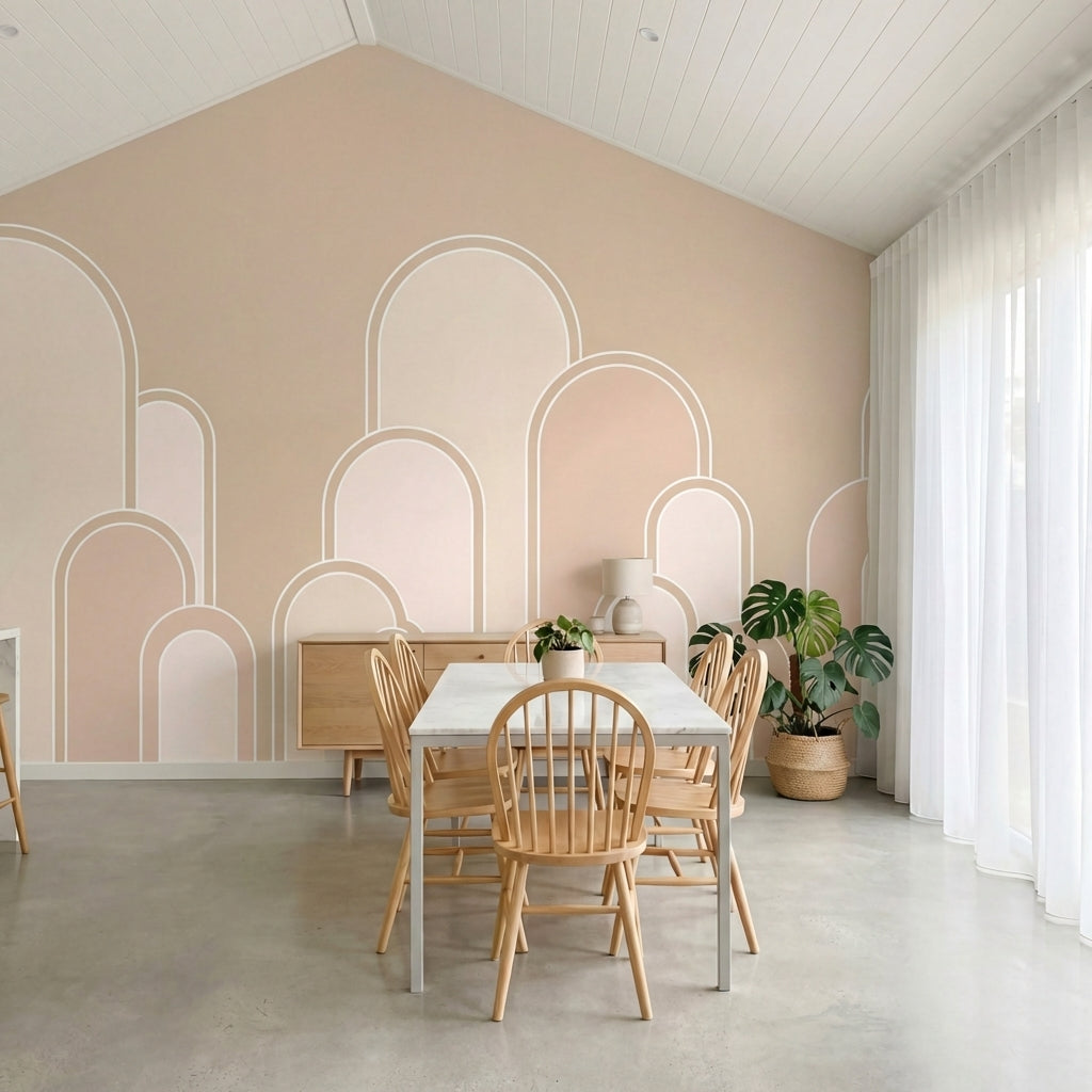 papier peint panoramique rose poudre arches geometriques entrelacees motifs repe-VARIANTE-8