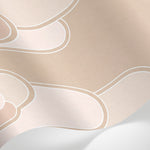 Papier peint panoramique rose poudré - Arches géométriques entrelacées motifs répétitifs fond rose et beige sur mesure - Matière