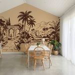 papier peint panoramique tropical jardin mauresque palmiers fontaines arcades fo-VARIANTE-10