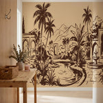 papier peint panoramique tropical jardin mauresque palmiers fontaines arcades fo-VARIANTE-9