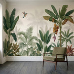papier peint panoramique tropical palmiers bananiers colibri feuillage luxuriant-HERO-7