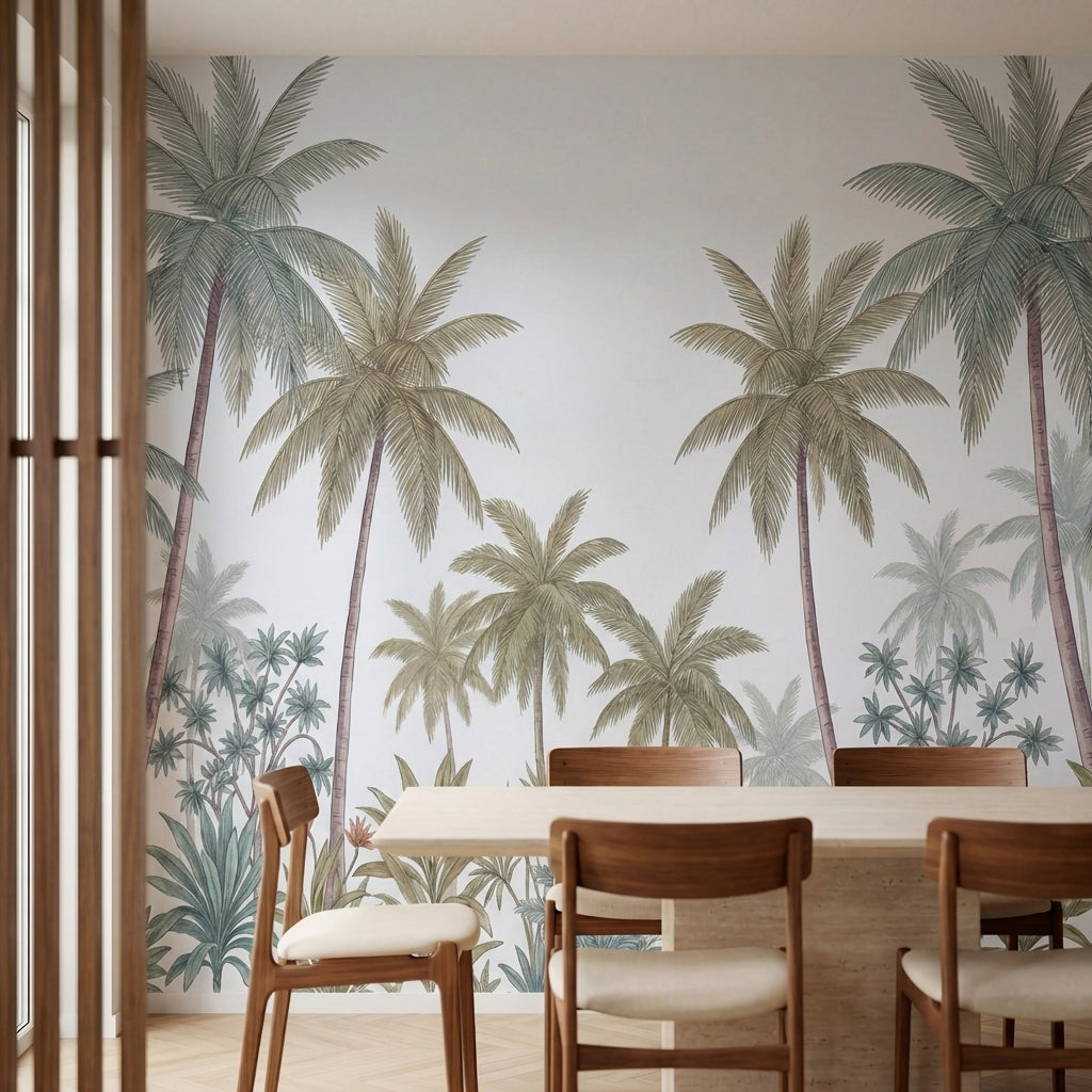 papier peint panoramique tropical palmiers feuillage luxuriant vegetation exotiq-2
