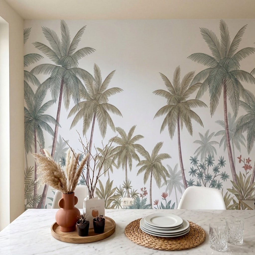 papier peint panoramique tropical palmiers feuillage luxuriant vegetation exotiq-8