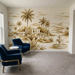 papier peint panoramique tropical palmiers fontaines architecture mauresque fond-10