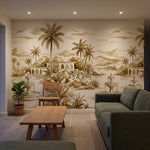 papier peint panoramique tropical palmiers fontaines architecture mauresque fond-VARIANTE-10