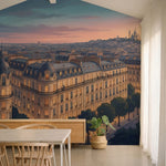 papier peint panoramique vue parisienne toits haussmanniens sacrecur tons beige -4