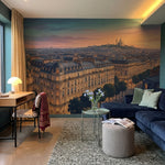 papier peint panoramique vue parisienne toits haussmanniens sacrecur tons beige -6