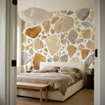 papier peint pierre naturelle fragments mosaique terrazzo marbre veine tons beig-10
