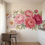 papier peint pivoine rose pivoines delicates degrade blanc nacre corail et borde-1