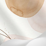 Papier peint panoramique rose poudré - Formes géométriques cercles dégradés pailletés motifs dorés fond beige rosé sur mesure - Matière