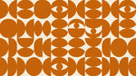 Papier peint panoramique abstrait - Yeux stylisés formes arrondies superposées tons orange terracotta fond beige sur mesure - Design
